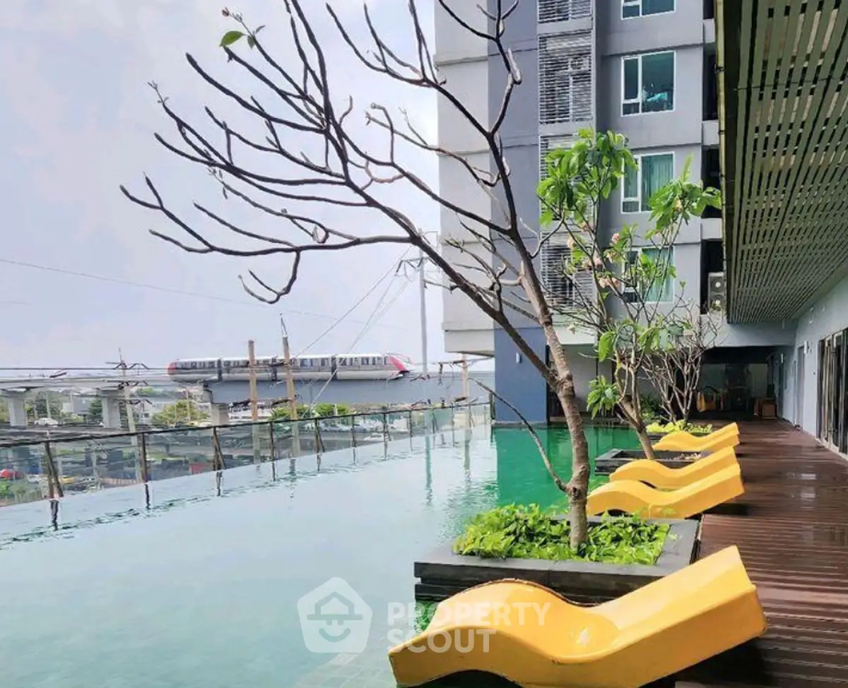 Luxurious rooftop pool with modern design and city view