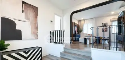 Stylish modern living room with artistic decor and open layout