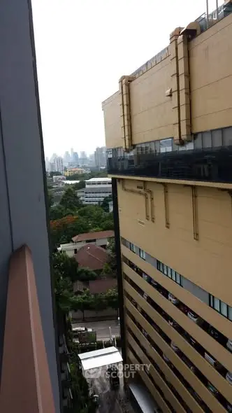 Urban building view with cityscape in the background