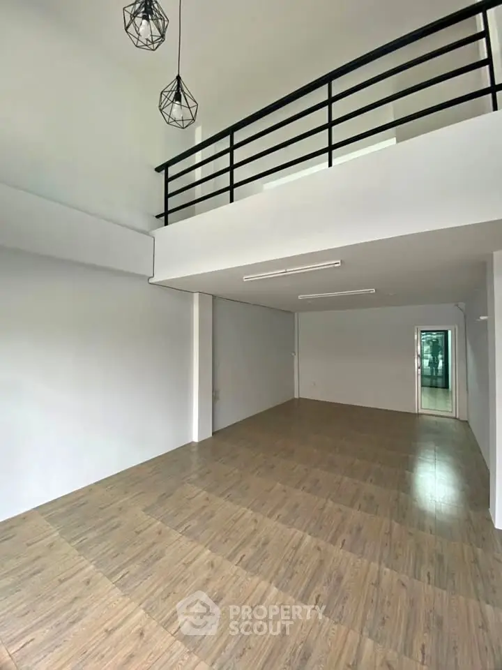Spacious modern loft with mezzanine and stylish lighting