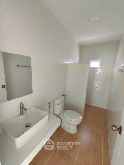 Modern bathroom with sleek fixtures and natural light