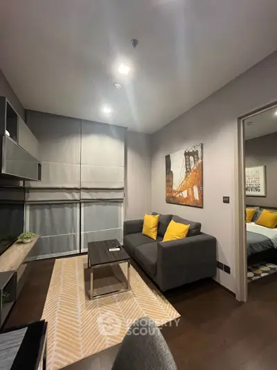 Modern living room with stylish decor and cozy ambiance