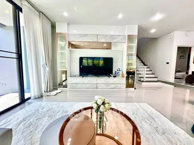 Luxurious modern living room with sleek design and elegant decor