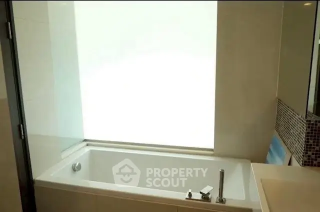Luxurious bathroom with modern bathtub and elegant design
