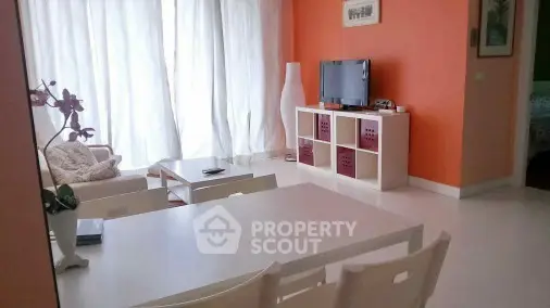 Bright living room with modern decor and natural light