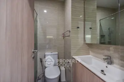 Modern bathroom with sleek fixtures and elegant design