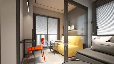 Modern living room with bright decor and natural light