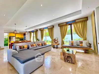 Spacious modern living room with natural light and stylish decor