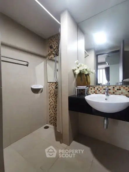 Modern bathroom with sleek design and stylish fixtures