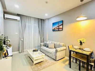 Stylish living room with modern decor and cozy ambiance