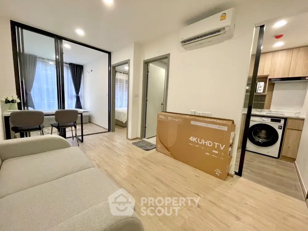 Modern apartment interior with open layout and natural light