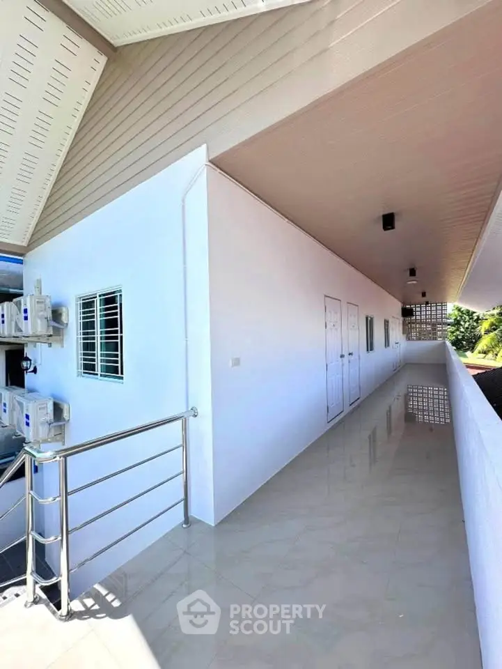Modern building corridor with sleek design and polished flooring