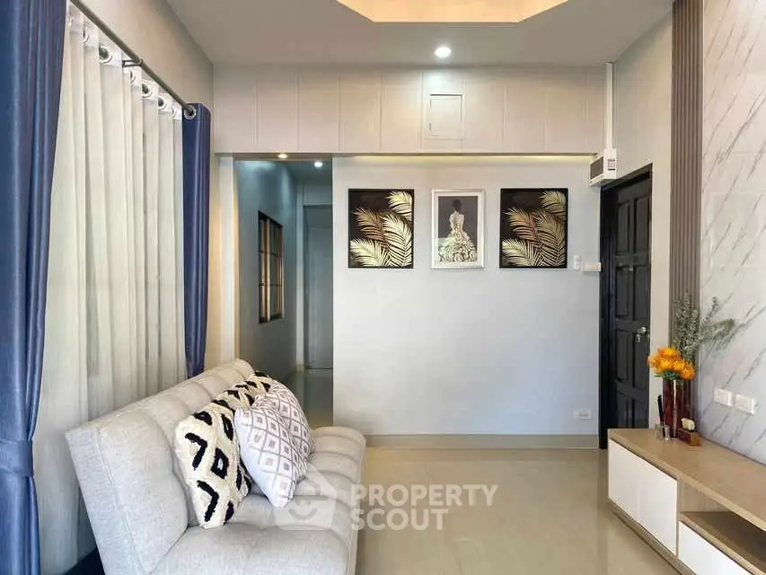 Modern living room with stylish decor and comfortable seating