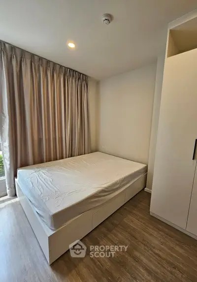 Modern bedroom with minimalist design and natural light