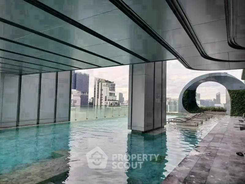 Luxurious rooftop pool with stunning city views and modern architecture.