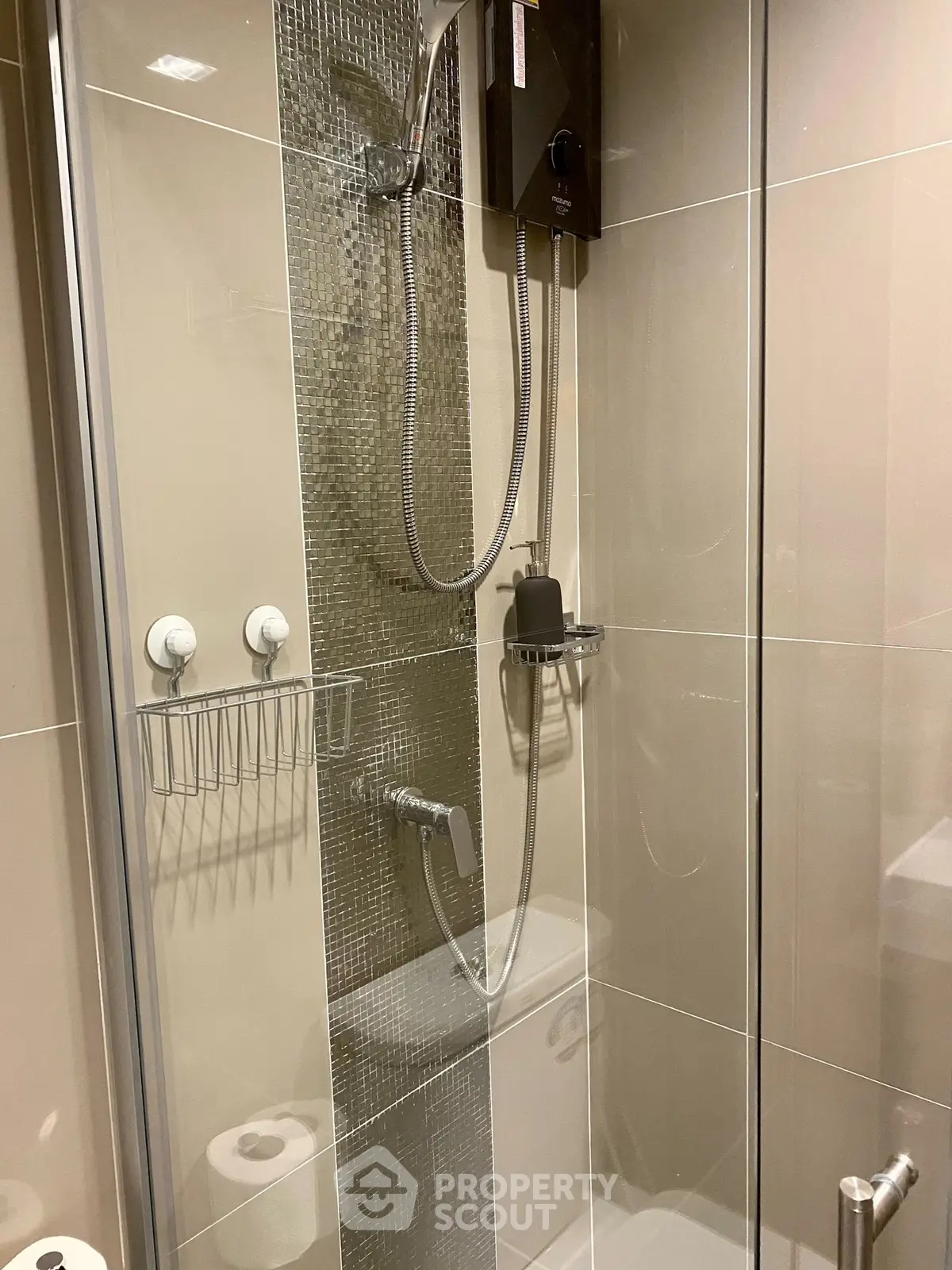 Modern bathroom with sleek shower design and glass enclosure