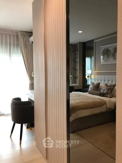 Luxurious modern bedroom with elegant decor and natural light