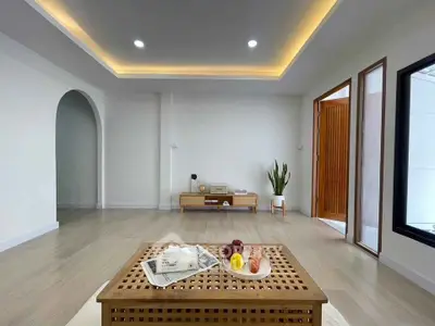 Modern living room with stylish decor and natural light