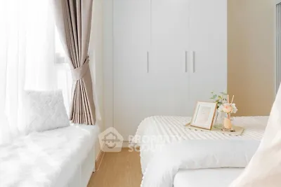 Bright and cozy bedroom with elegant decor and natural light