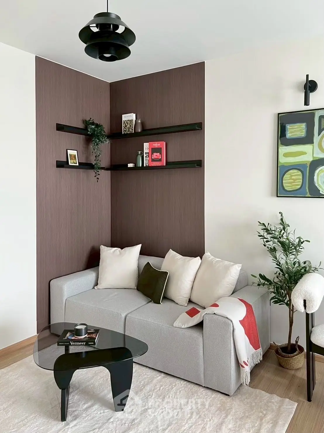 Stylish modern living room with sleek furniture and elegant decor