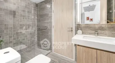 Modern bathroom with sleek design and elegant fixtures