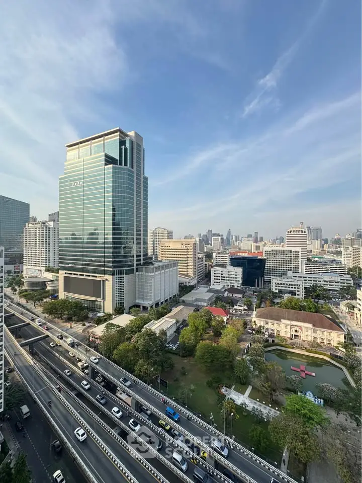 Stunning cityscape view showcasing modern skyscrapers and bustling urban life, perfect for real estate investment.