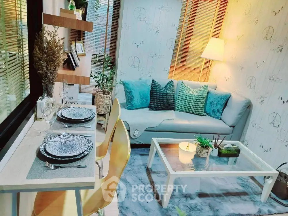 Charming and cozy living room with stylish decor, comfortable seating, and warm ambient lighting, perfect for relaxation and entertaining guests.