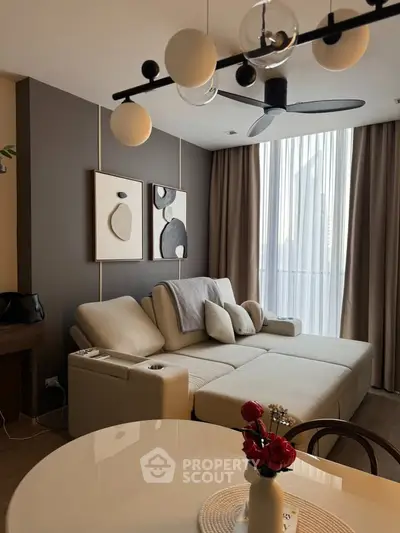 Modern living room with stylish decor and comfortable seating