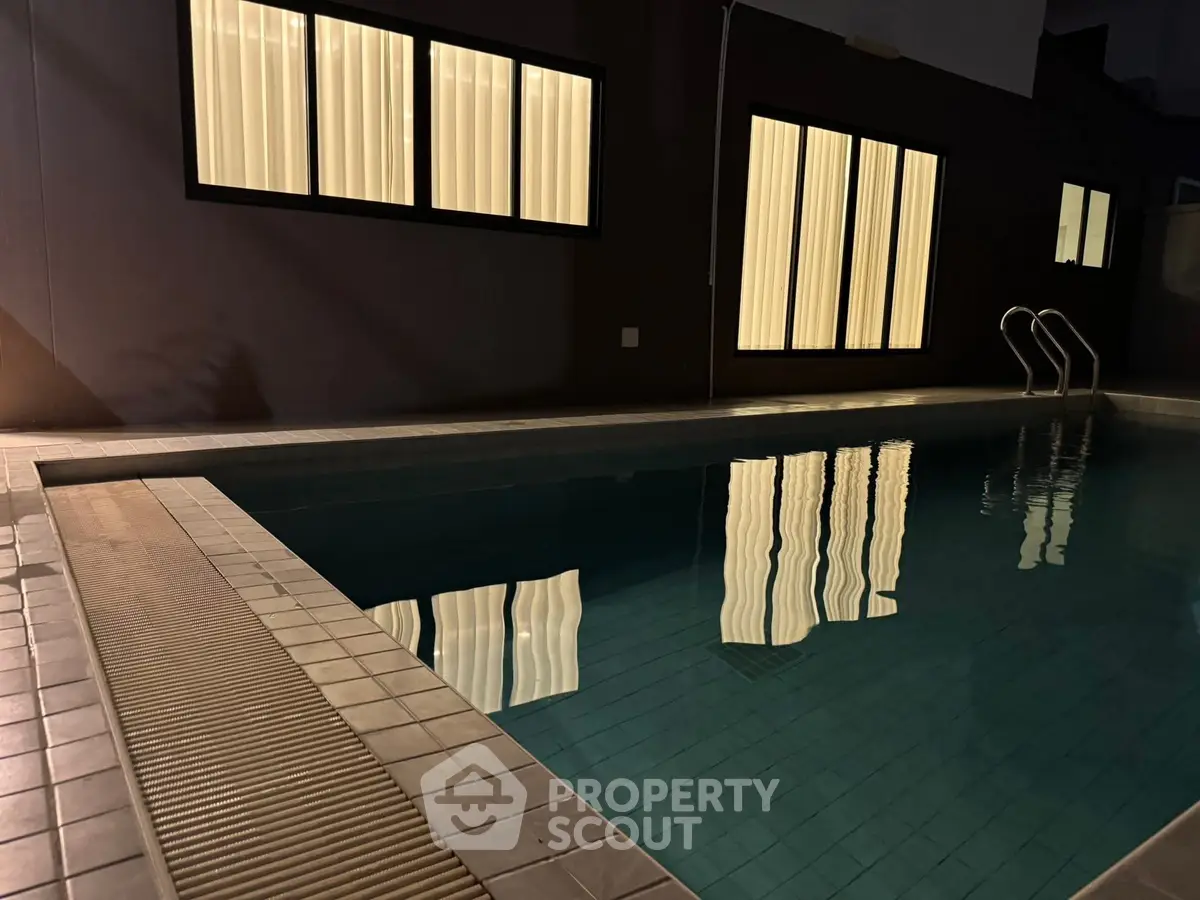 Luxurious private pool with ambient lighting and modern design