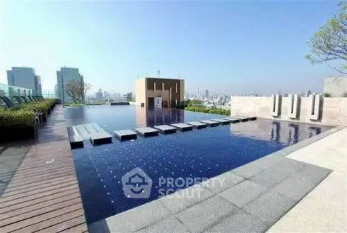Luxurious rooftop pool with stunning city views and modern design