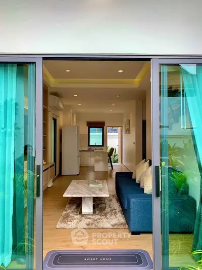 Modern living room with open layout and stylish decor