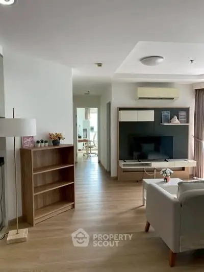 Modern living room with stylish furniture and open layout