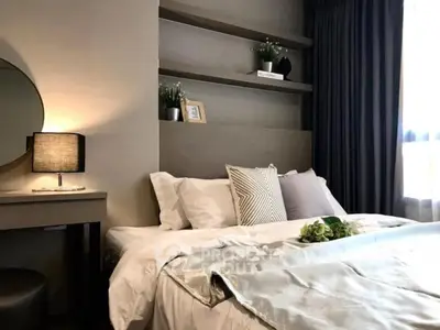 Elegant bedroom with modern decor and natural light