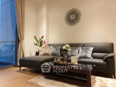 Stylish modern living room with elegant decor and plush sofa