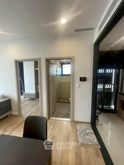 Modern apartment interior with open layout and sleek design