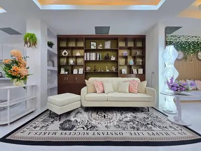 Stylish living room with elegant decor and cozy seating area