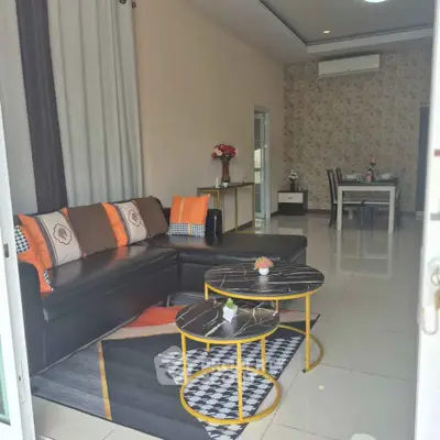 Stylish living room with modern furniture and elegant decor