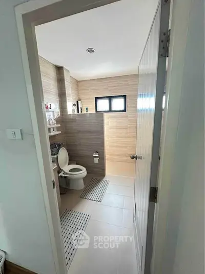 Modern bathroom with sleek design and natural light