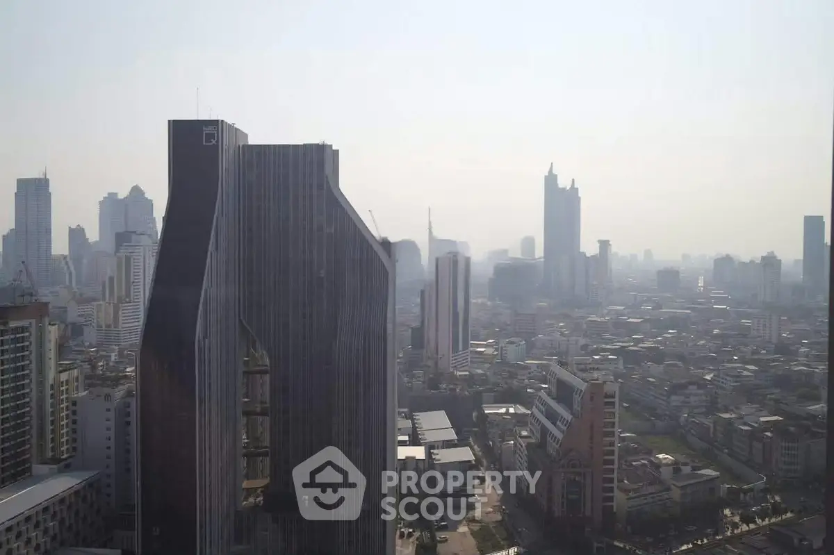 Stunning cityscape view showcasing modern skyscrapers and urban skyline in a bustling metropolis.