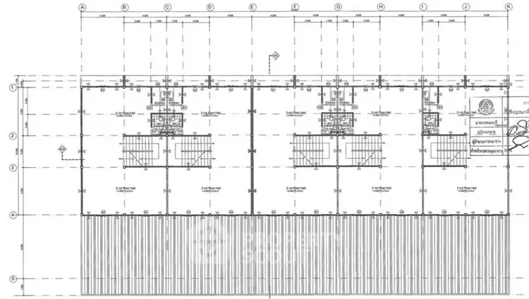 Architectural blueprint showcasing detailed floor plan layout for residential development.
