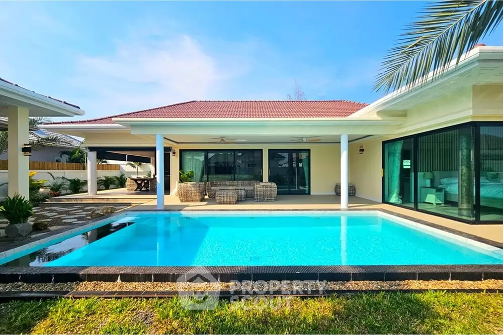 Luxurious villa with private pool and modern design, perfect for relaxation and entertainment.