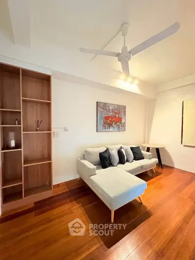 Charming living room with wooden floors and modern decor