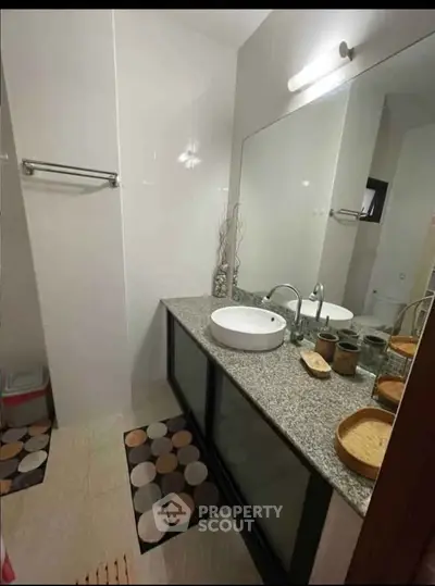 Modern bathroom with sleek design and stylish fixtures