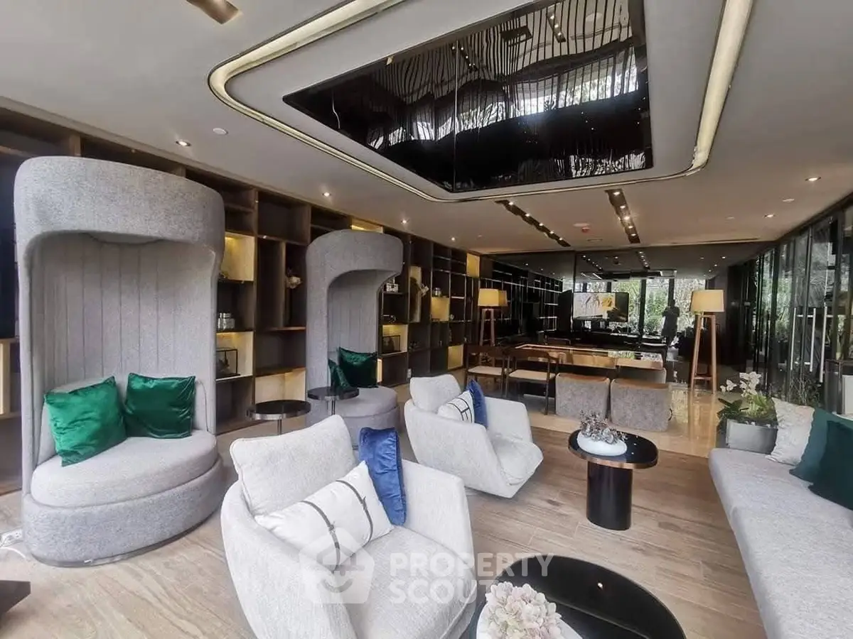 Luxurious modern living room with stylish furniture and elegant decor, perfect for relaxation and entertainment.