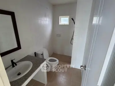 Modern bathroom with sleek fixtures and minimalist design