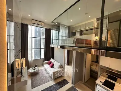 Modern loft apartment with mezzanine bedroom and stylish living area