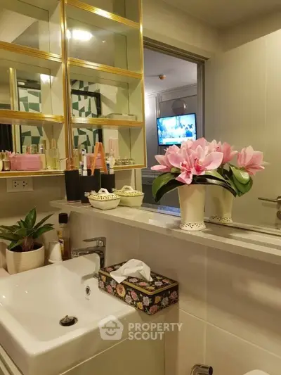 Stylish bathroom with elegant decor and modern fixtures