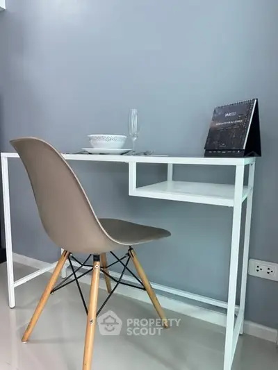 Modern study nook with sleek desk and stylish chair in minimalist design