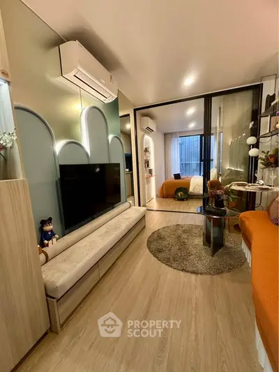 Modern living room with stylish decor and cozy ambiance