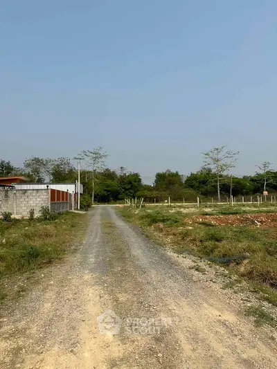 Scenic rural property with gravel driveway and lush greenery, ideal for development or investment.